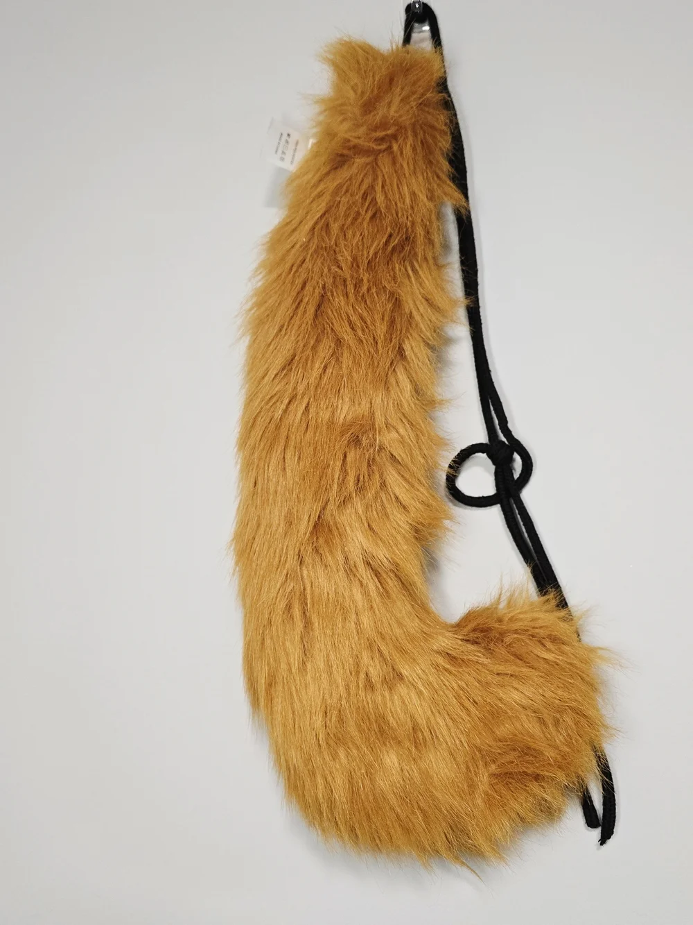 Faux Fur Tail Mustard Cat Costume Accessorie. With Waist Drawstring Fits Most.